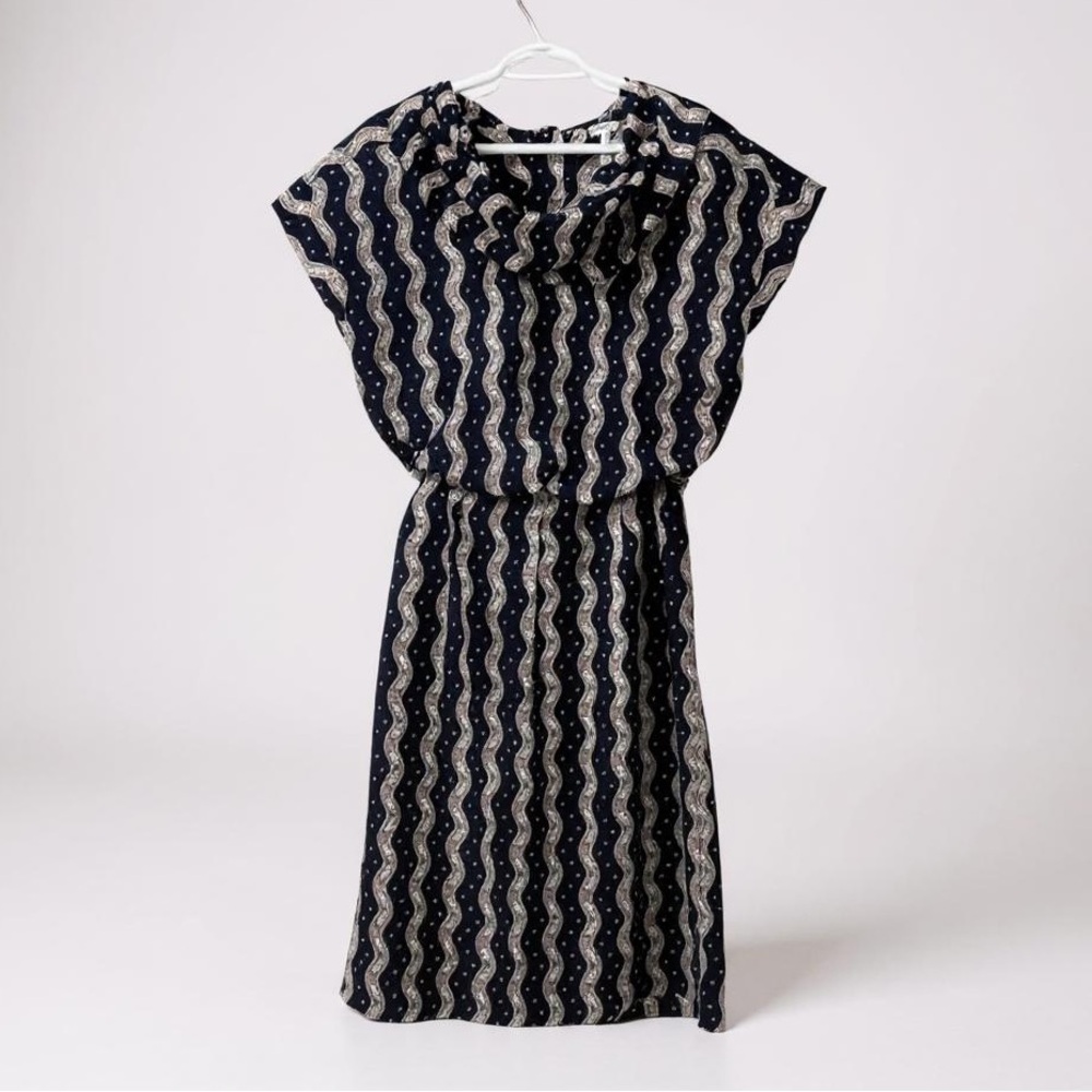 LOEWE Midi Navy Belted Dress | M